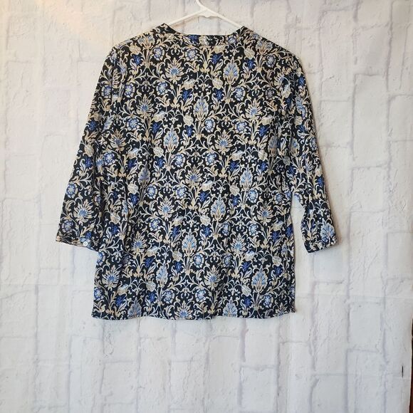 TALBOTS Floral V-neck Lighting Blouse Top - Picture 7 of 7